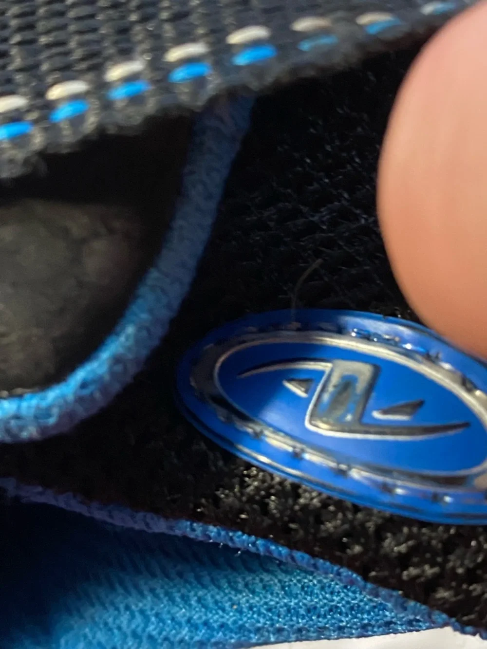 Blue and Black Kids Hook-and-Loop Athletic Sneakers